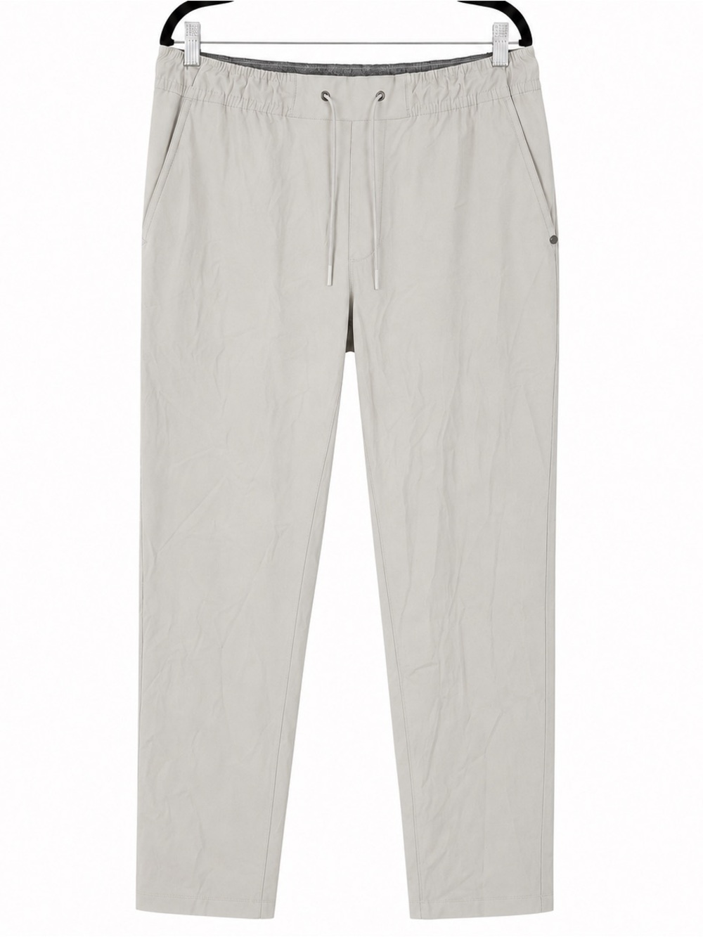 Vuori Men’s Elastic Waist Drawstring Performance Pants – Light Gray – Size L